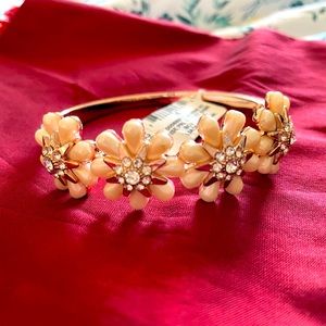 Charter club bracelet bangle with s floral shaped pearls